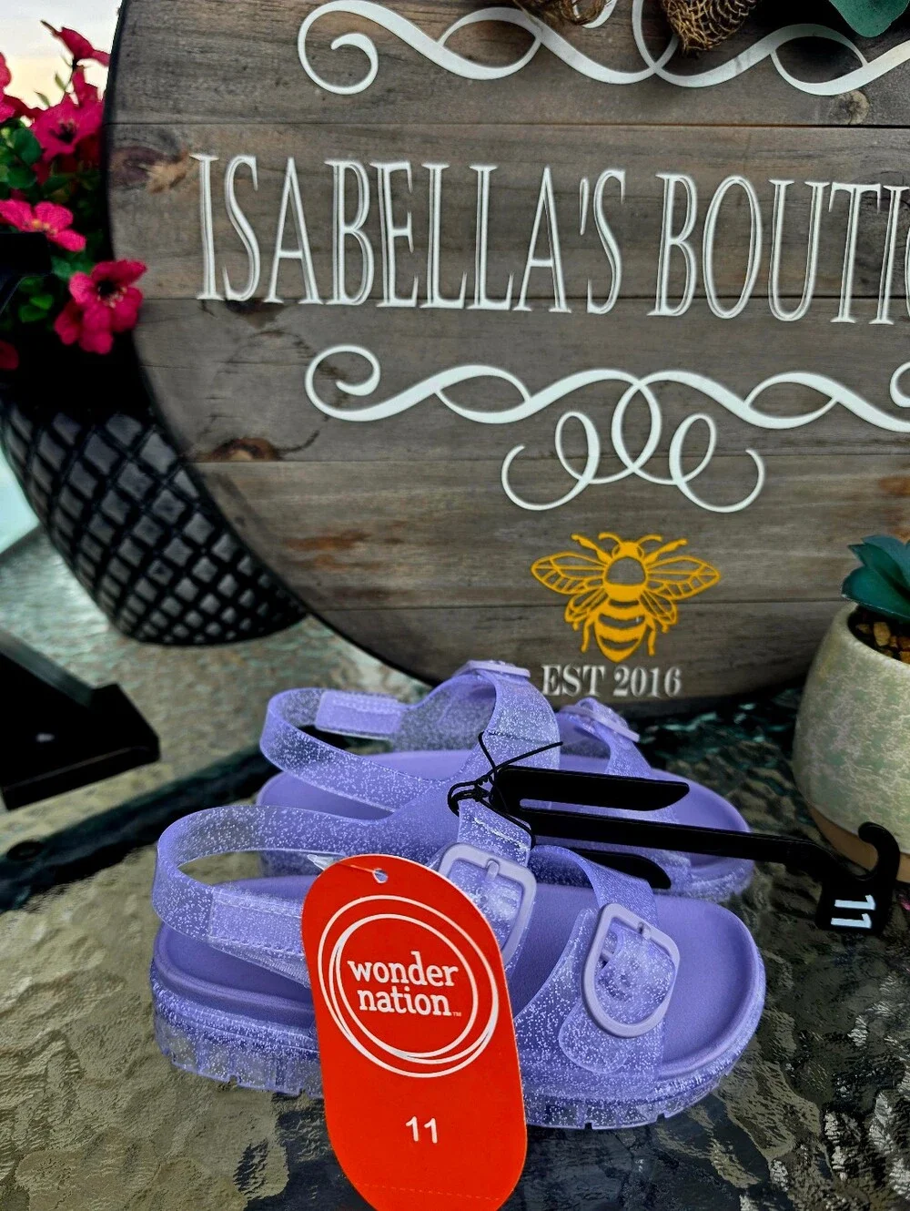 Wonder Nation Girls Two Buckle Jelly Sandals